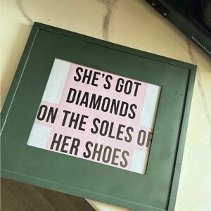 Paul Simon song “framed Hunter Green 8 x 10” frame art